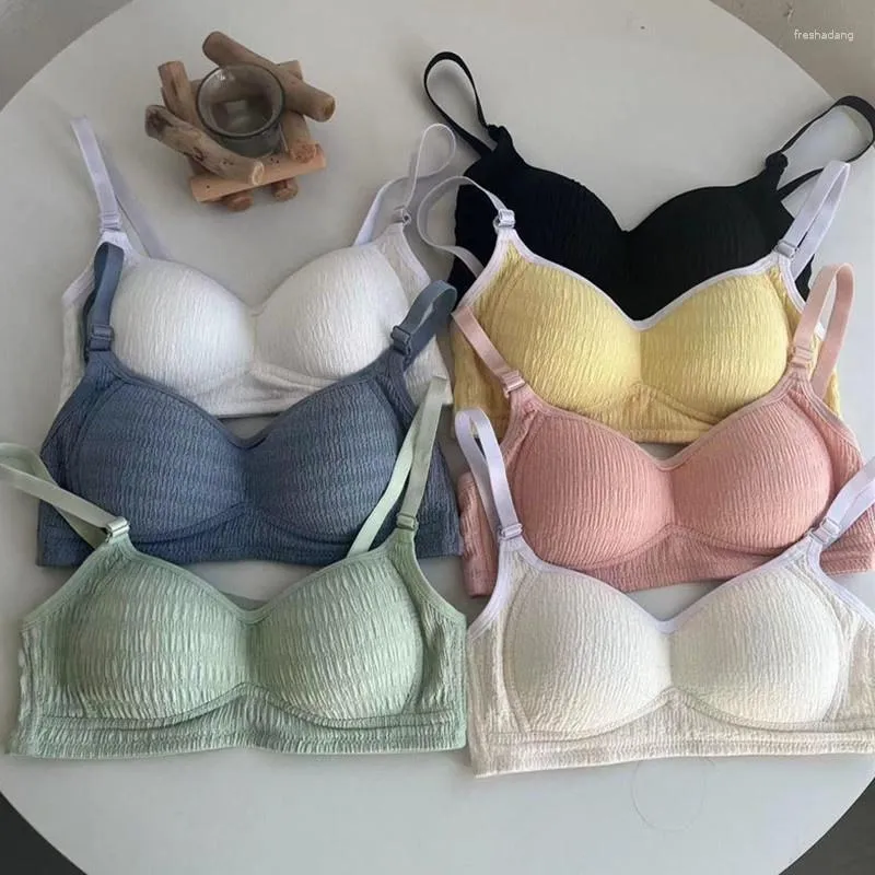 Soutien-gorge sans bretelles en coton doux pour femmes avec augmentation mammaire 7 couleurs à la mode adaptées aux femmes