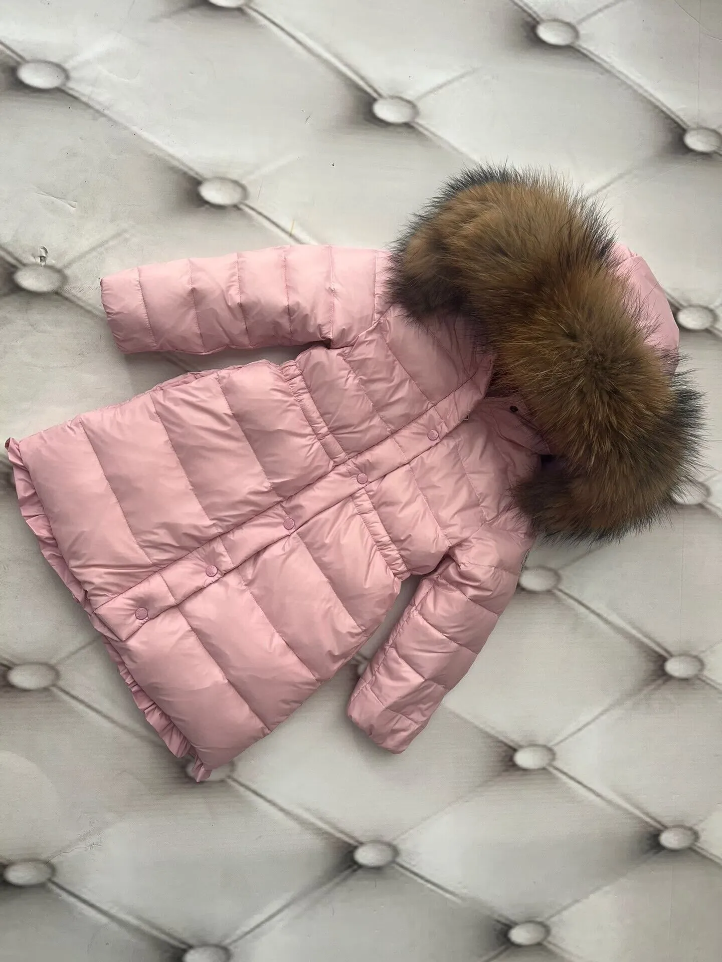 Baby pink coat with hotsell fur hood