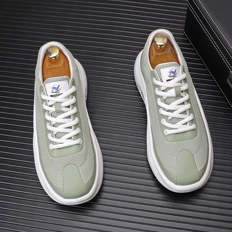 2023 summer new breathable casual sports shoes men s thick soles inside elevating board shoesZapatos Hombre a26