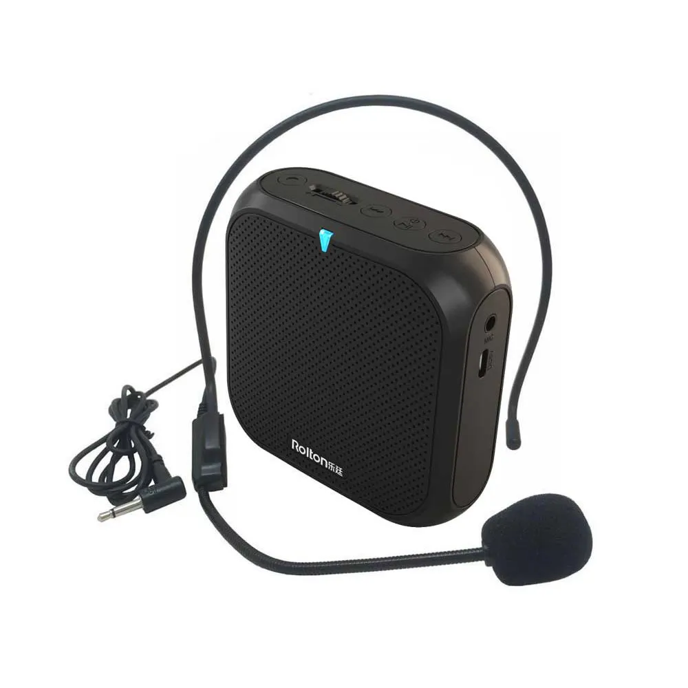 Microphones Rolton K400 Portable Voice Amplifier Megaphone Booster With Wired Microphone Loud Speaker Högtalare FM Radio MP3 Teacher Training 230725