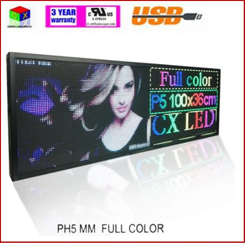 LED 디스플레이 39 "X14"RGB 풀 컬러 P5 실내 Pantalla LED 패널 LED 메시지 부호 이동 스크롤 스크롤 LED 디스플레이 보드 230725