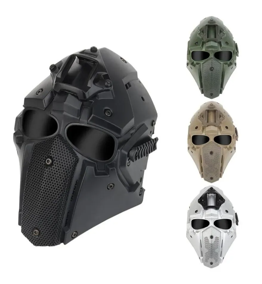 Compre Airsoft paintball caça máscara tática capacete da motocicleta óculos  de proteção militar jogo guerra proteção rosto cheio combate rosto escudo