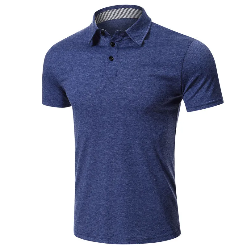 Navy blue polyester polo shirt online