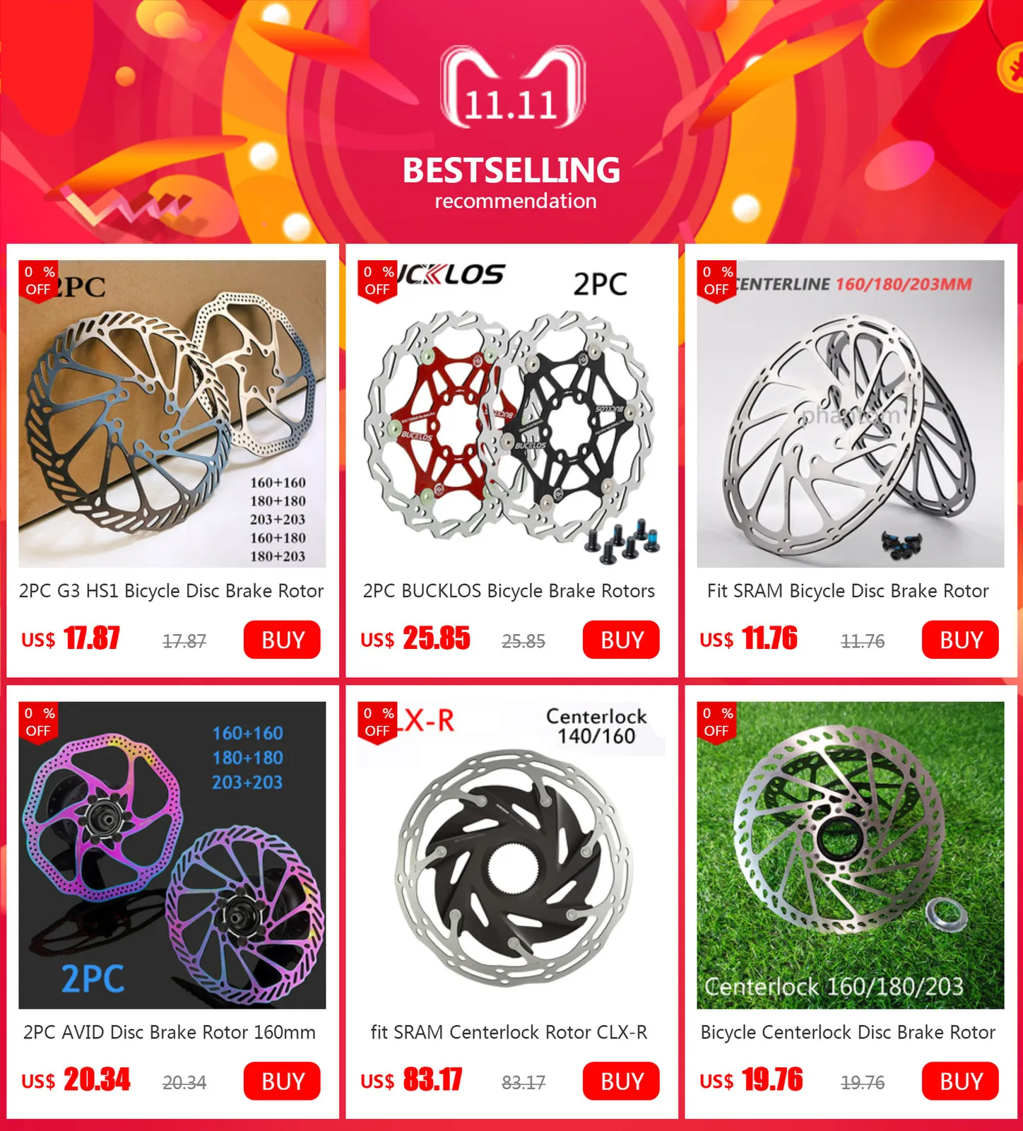 DHgate.com:2Pcs Bike Brakes G3 HS1 Bicycle Disc Brake Rotor 160/180 ...