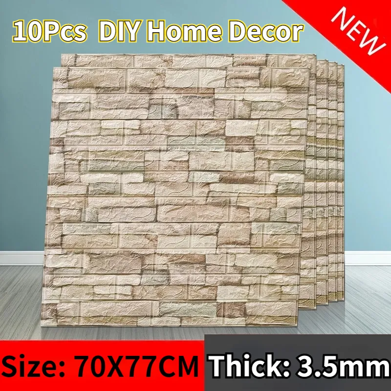 3D väggpanel 10 st 3d tapet självhäftande imitation tegel sovrum klistermärke dekoration vattentät papper tegel tjock tapet 230726