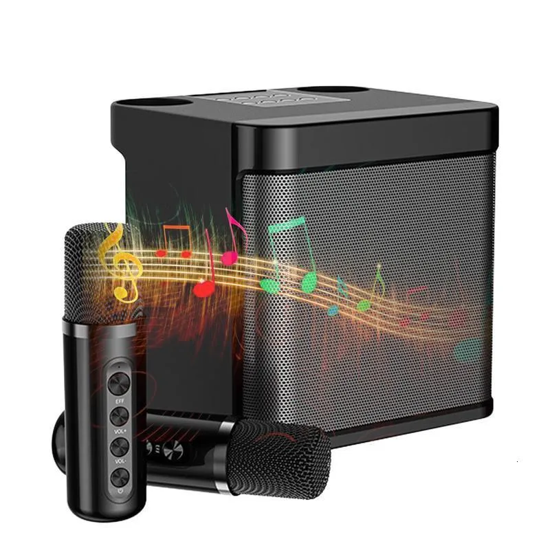 High-quality Mini Bluetooth Speaker With Wireless Mic Integrated Set  Outdoor Portable Children's Karaoke Sound Box Caixa De Som