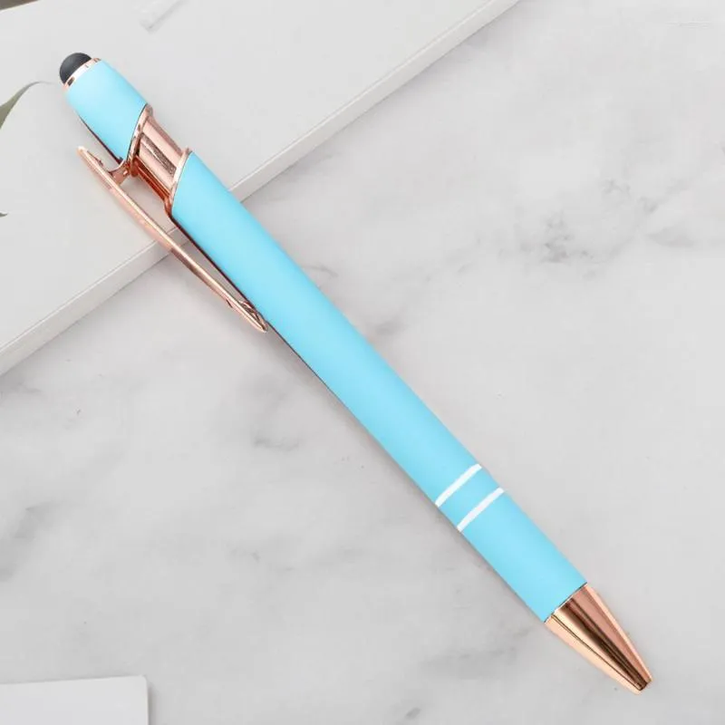 Mignon Forme 12 Pcs Utile Mince Conception Presse Stylo À Bille Poignée Confortable En Métal Avec Clip Fournitures De Bureau