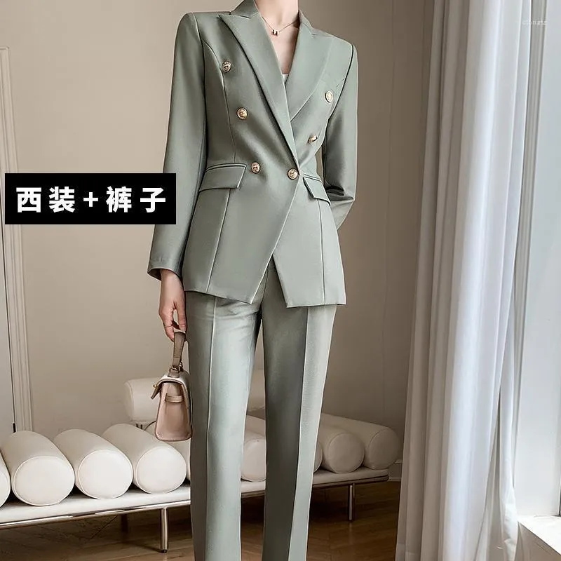 2023 Autumn Fashion Womens Formal Two Piece Pants Suit Elegant