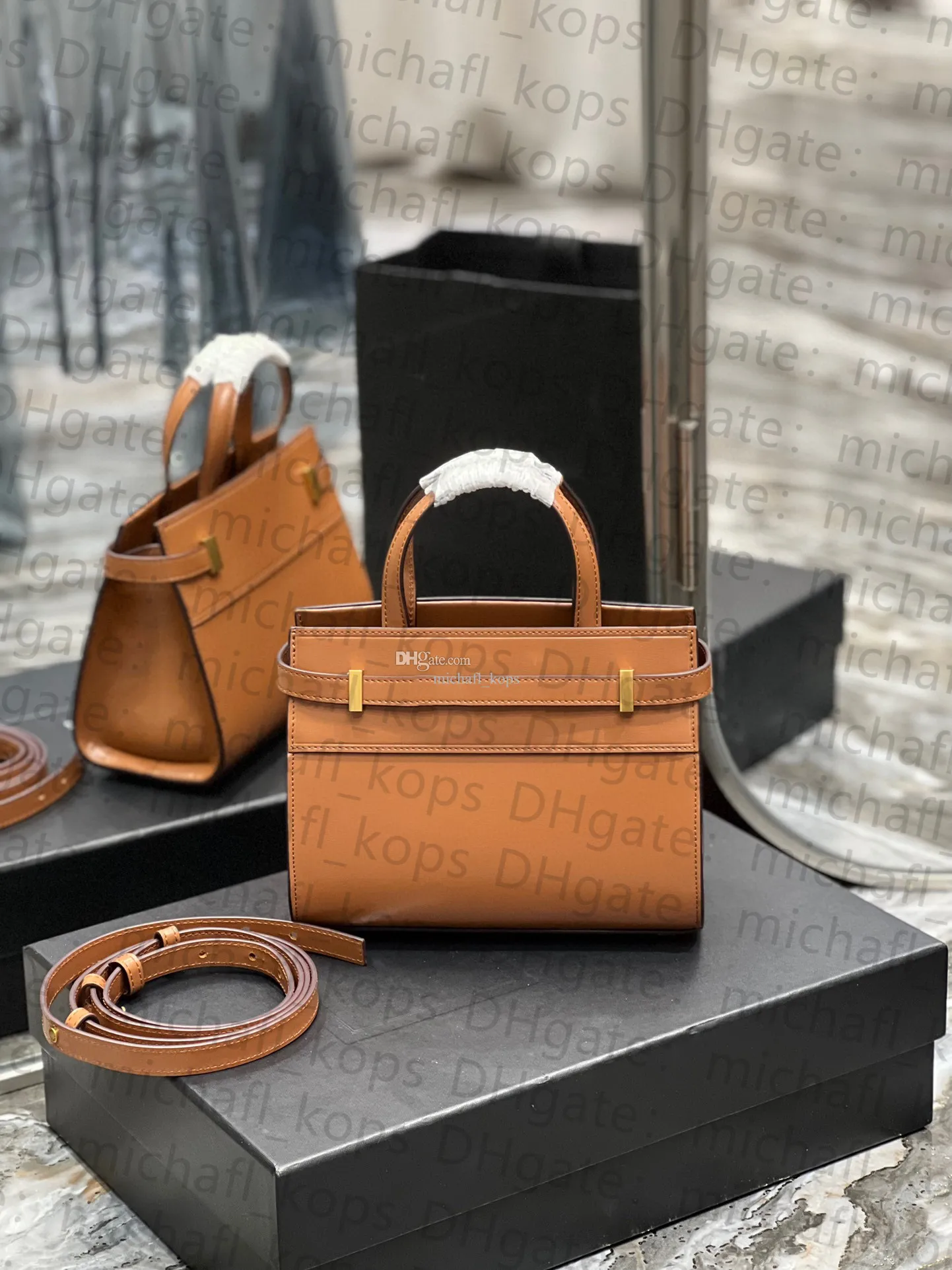 مانهاتن حمل حقيبة مرآة الجودة 10AAA جلدية حقيقية يدوي حقيبة يد تشمل مجموعة كاملة من الإكسسوارات حقائب مصممة فاخرة مع صندوق