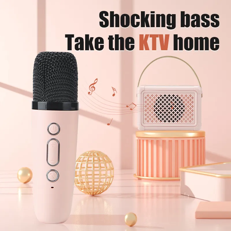 Microphones Mini Machine De Karaoké Haut Parleur Bluetooth
