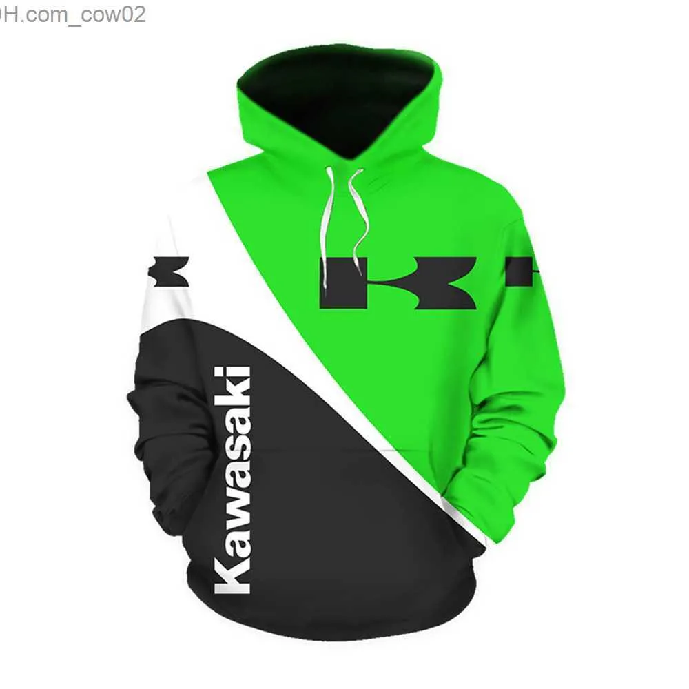 Men's Hoodies Sweatshirts Fashion men's Hoodie 3D printed Kawasaki pattern men's and women's Hoodie pullover Harajuku fashion sports motorcycle Sweatshirt Z230726