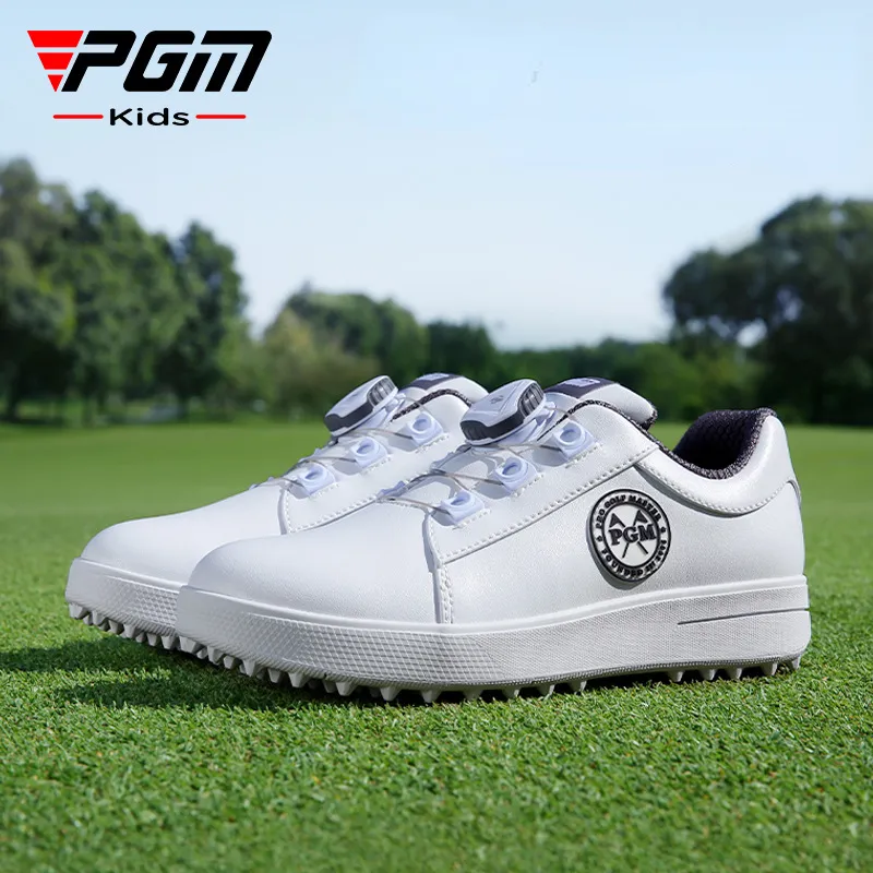 PGM Kids Golf Ayakkabıları Sonbahar Kış Su Geçirmez Kılavuza Dirençli Çocuk Düğmesi Knob Shakeaces Spor Ayakkabıları Erkek Kızlar Spor XZ254