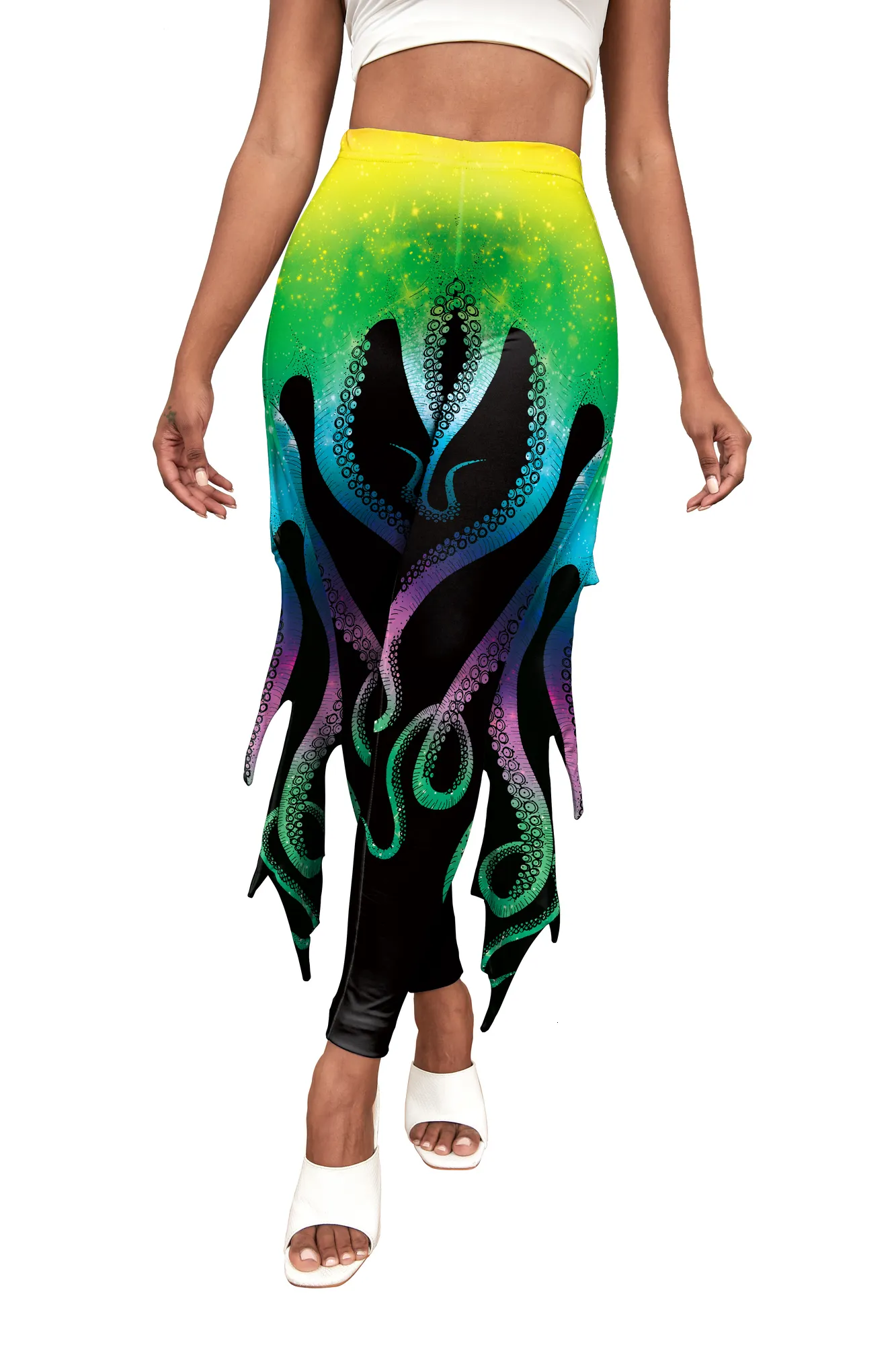 Rainbow Colored Mermaid Leggings