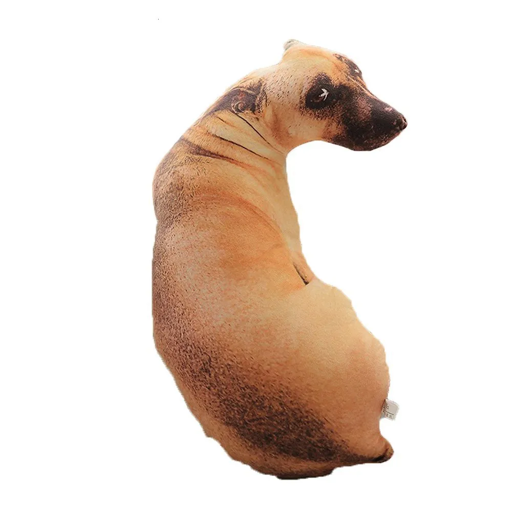 ぬいぐるみ枕3Dかわいいベンド犬プリントスロースローリアルアニマル面白い犬の頭のコスプレコスプレ子供お気に入りのおもちゃクッション洗えるホーム230726