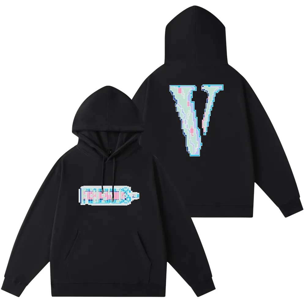 vlone jacka designer hoodie unisex hoodies mens långärmad pullover vän spårdräkt sport hooded tröja kläder mode personlighet stor v bomull mans tees tees tees