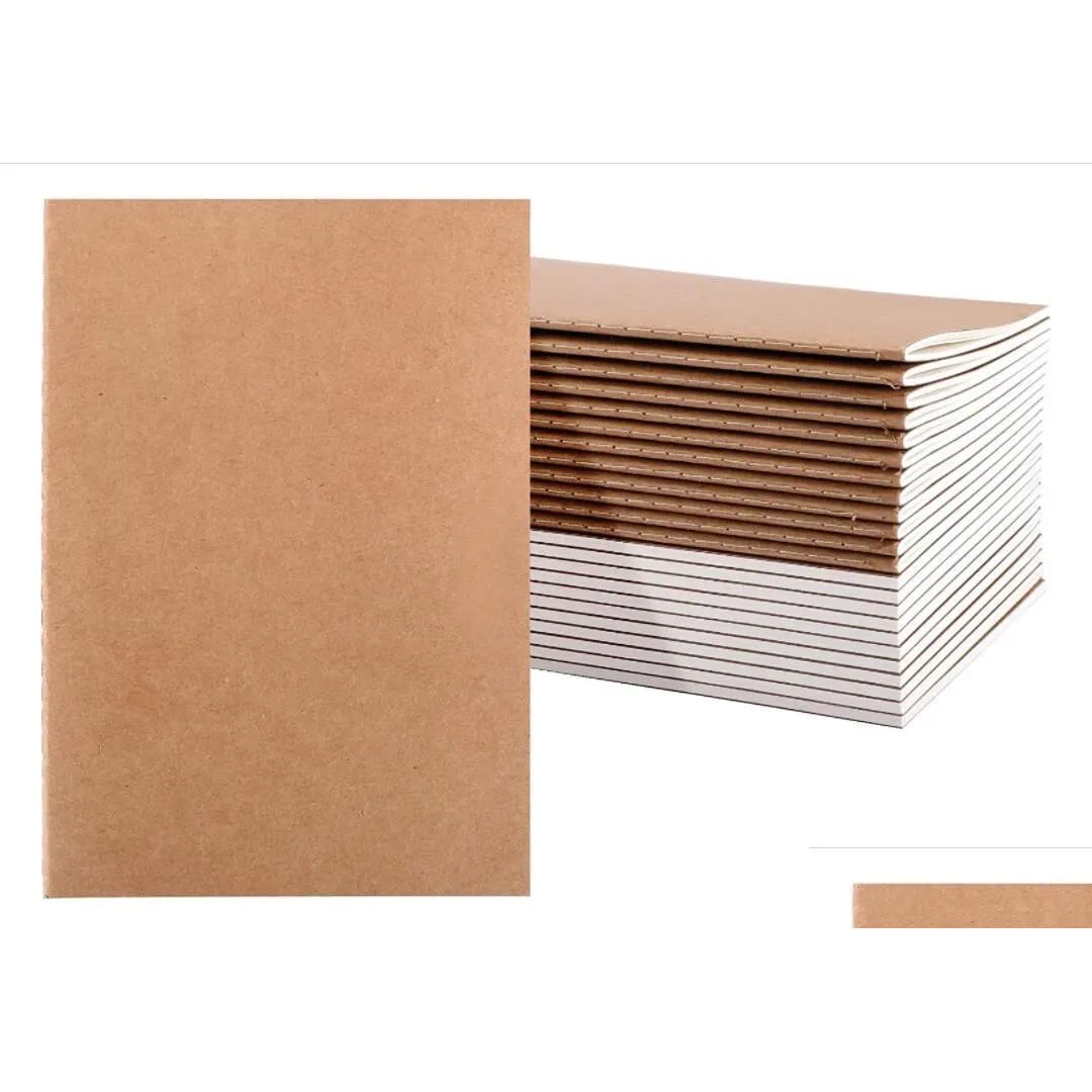 Blocos de notas Cadernos de papel kraft Caderno de assuntos 68 páginas Tamanho A5 Conjunto de diário de viagem para viajantes Drop Delivery Office School Business Otawz