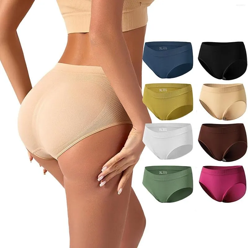 Womens Panties Solid Color Conservative Mid Waist Briefs Thin
