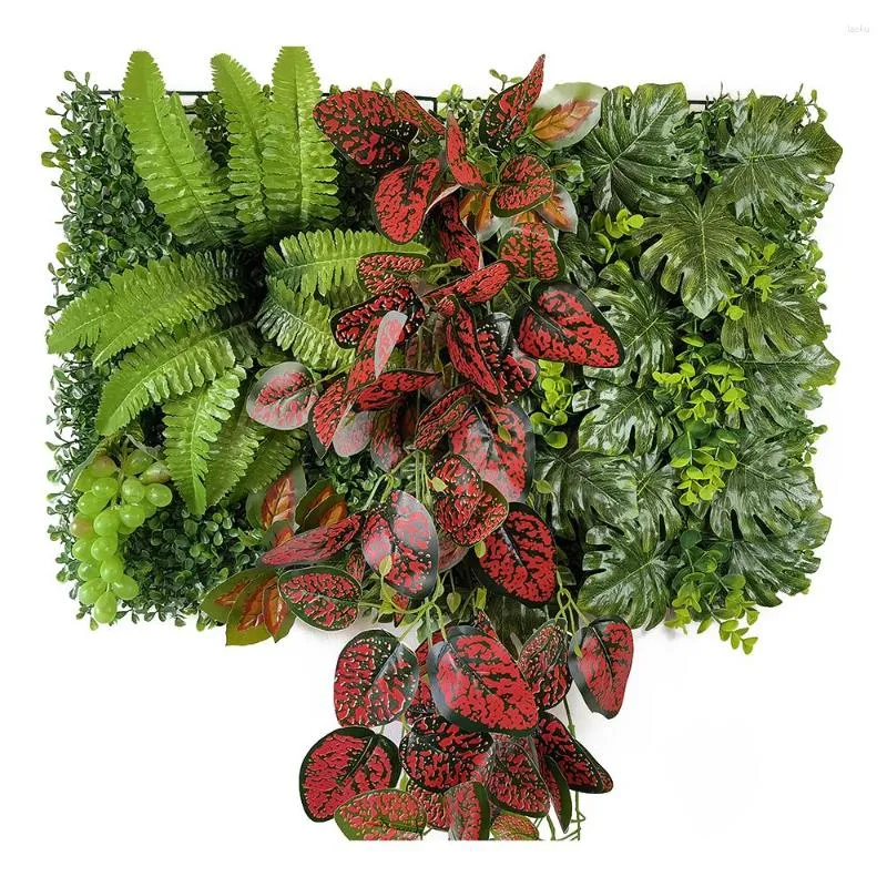 Fleurs décoratives plante artificielle rotin faux panneau pelouse Simulation feuille verte herbe maille Grille décoration murale maison mariage jardin décor