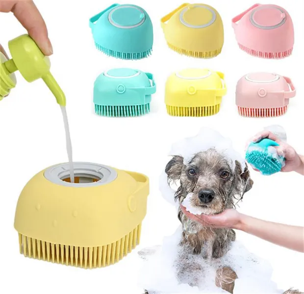 Dog Grooming Bathroom Puppy Big Dog Cat Bath Massage Gloves Brush Soft Safety Silicone Pet Accessories Mascotas Products JL1694