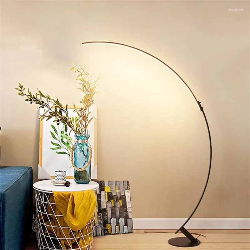 Candeeiros de chão Nordic Simple Semicircle Modern Creative Curve Art Desk Lamp Sala de estar Line Standing Lights Bedroom Bedside Lampmp