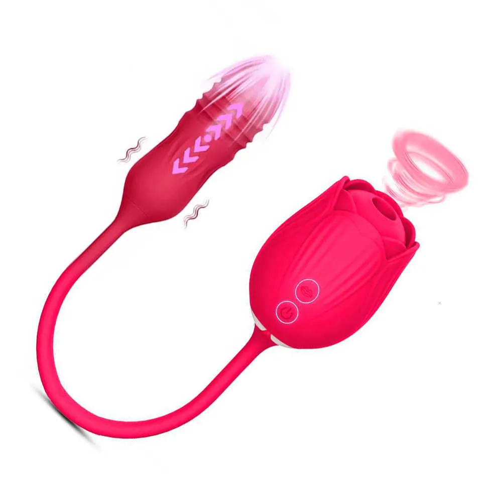 Massagegerät, Sexspielzeug, Rosenform, Saugen, Vibrator, intim, gut, Nippelsauger, orales Lecken, Klitoris-Stimulation_voghion.com