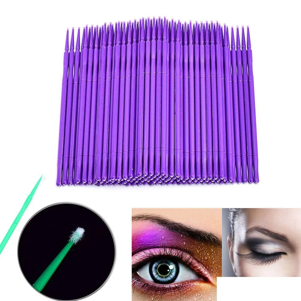 Other Health Beauty Items 100Pcs/Bag Durable Micro Disposable Eyelash Extension Individual Applicators Mascara Brush For Women Glue Dh69K