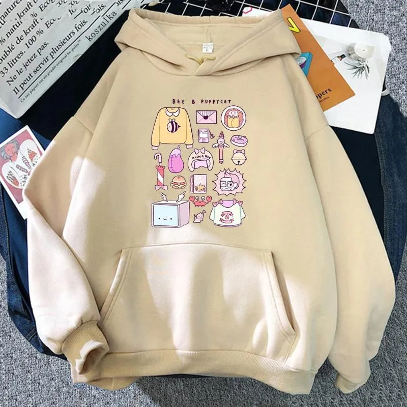 Sweat à capuche imprimé chat Kawaii pour femme, pull à manches