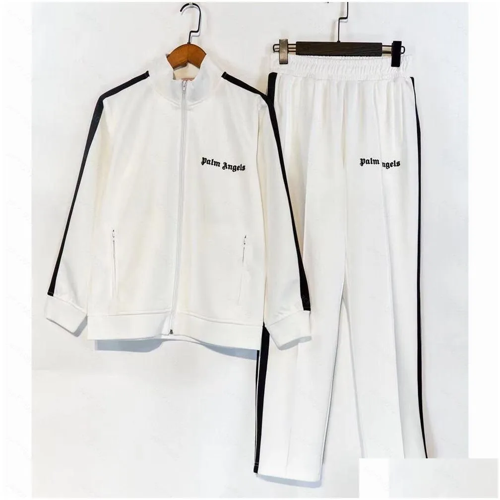 palms angels tracksuits 22ss letters men and women cotton long sleeve jacket pants sports jacket set mens womens casual suits 60014109