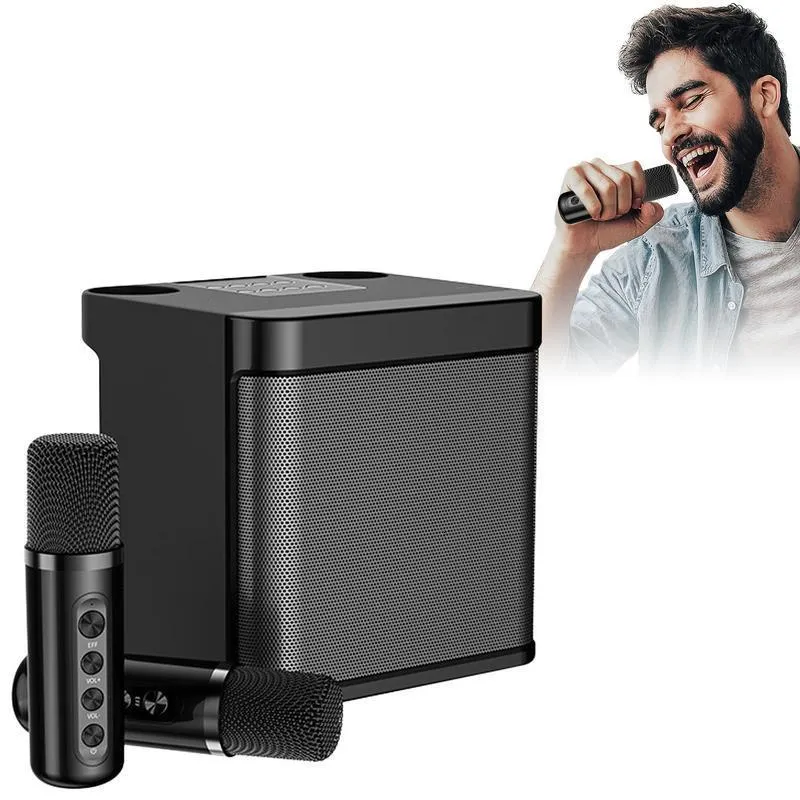 High-quality Mini Bluetooth Speaker With Wireless Mic Integrated Set  Outdoor Portable Children's Karaoke Sound Box Caixa De Som