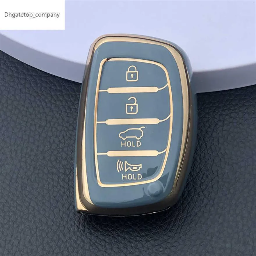 Nouveau couvercle de clé de voiture en TPU pour Hyundai Tucson Santa Fe Rena Sonata Elantra Creta Ix35 Ix45 I10 I30 I40 3 4 boutons Premium Key Case294W