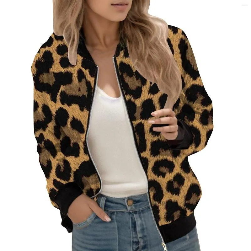 Women's Jackets Womens Casual Classic Lightweight Zip Up Jacket Floral Print Coat Outwear Stand Collar Winter Leather