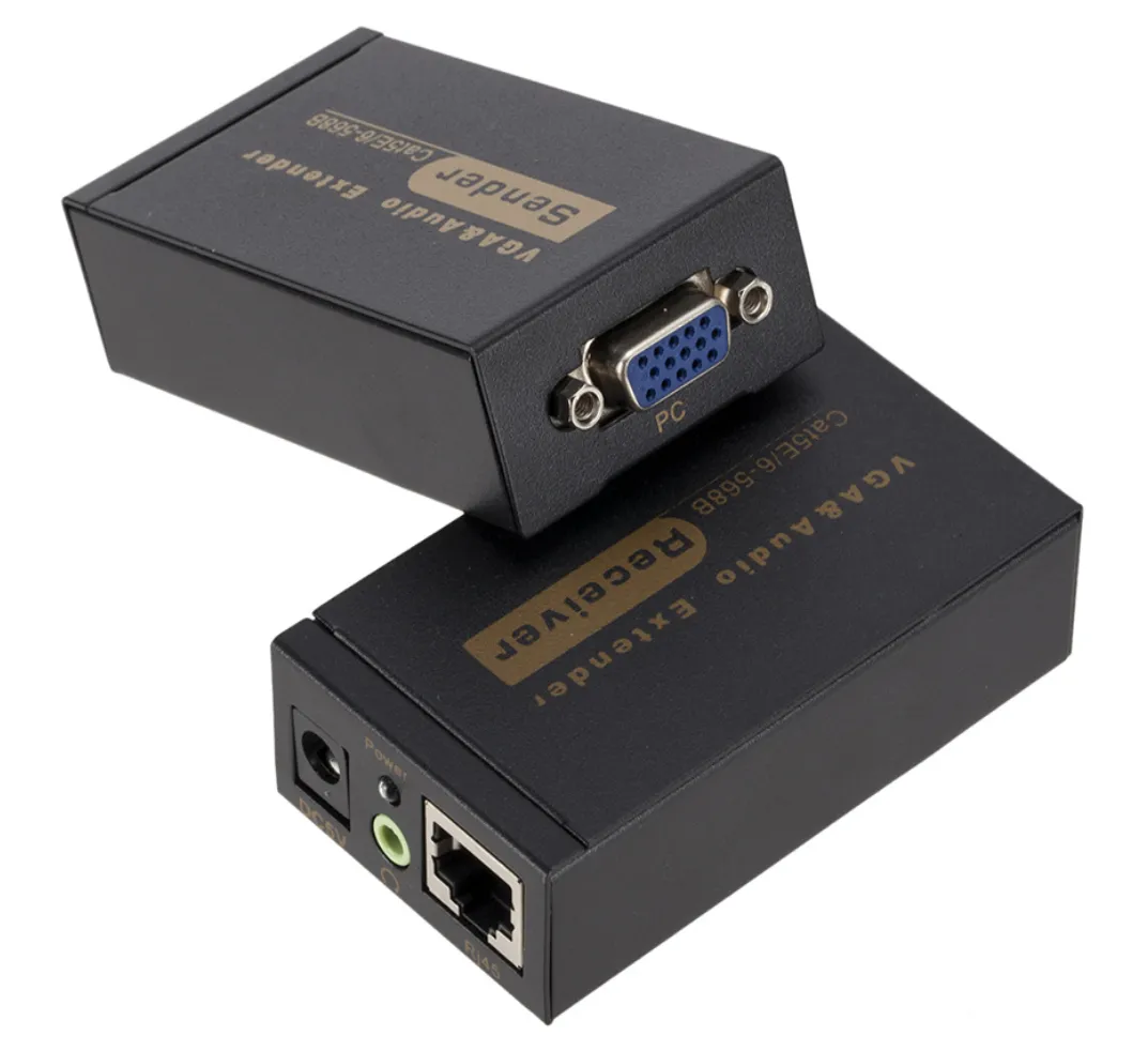 VGA UTP Extender VGA Extender RJ45 تمديد كابل VGA إلى Ethernet RJ45 محول على CAT5E/6 كابل حتى 100 متر 328 قدم