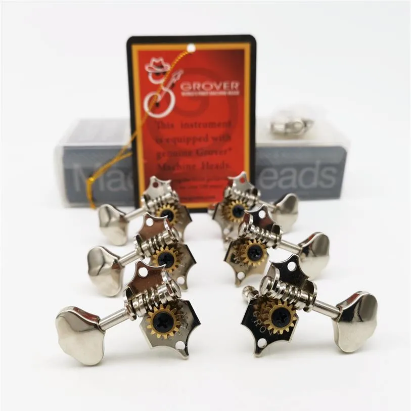 1 Set Grover Vintage Guitar Machine Heads Tuners Gold And Chrome Tuning Pegs247Y