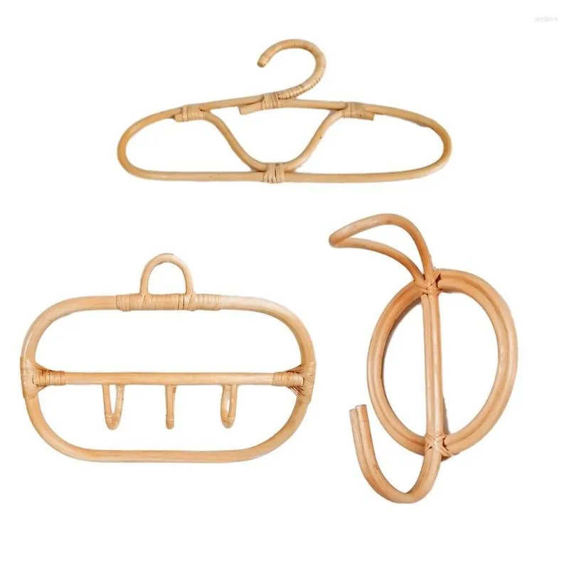 Hangers Rattan Clothes Hanger Nordic Style Eco-friendly Home Decoration Rack Adult Children Adorable Creative