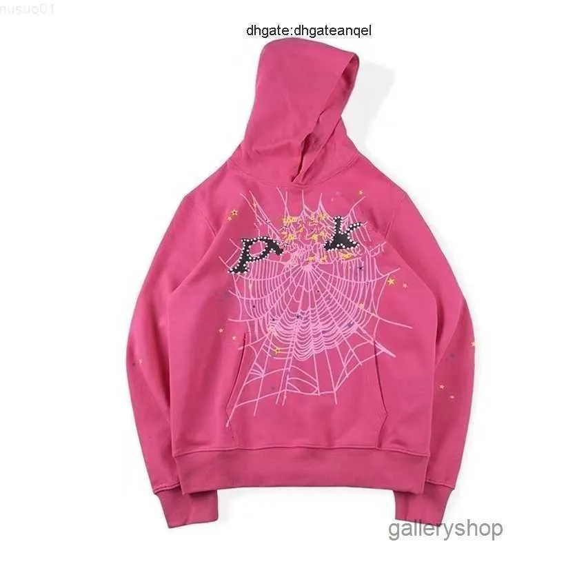 Herrhoodies 2023 Red SP5DER 555 HOUDIE Män kvinnor Högkvalitativa ängelnummer Puff PAG -tryck Grafisk spindel Web Sweatshirts Kljm L230726