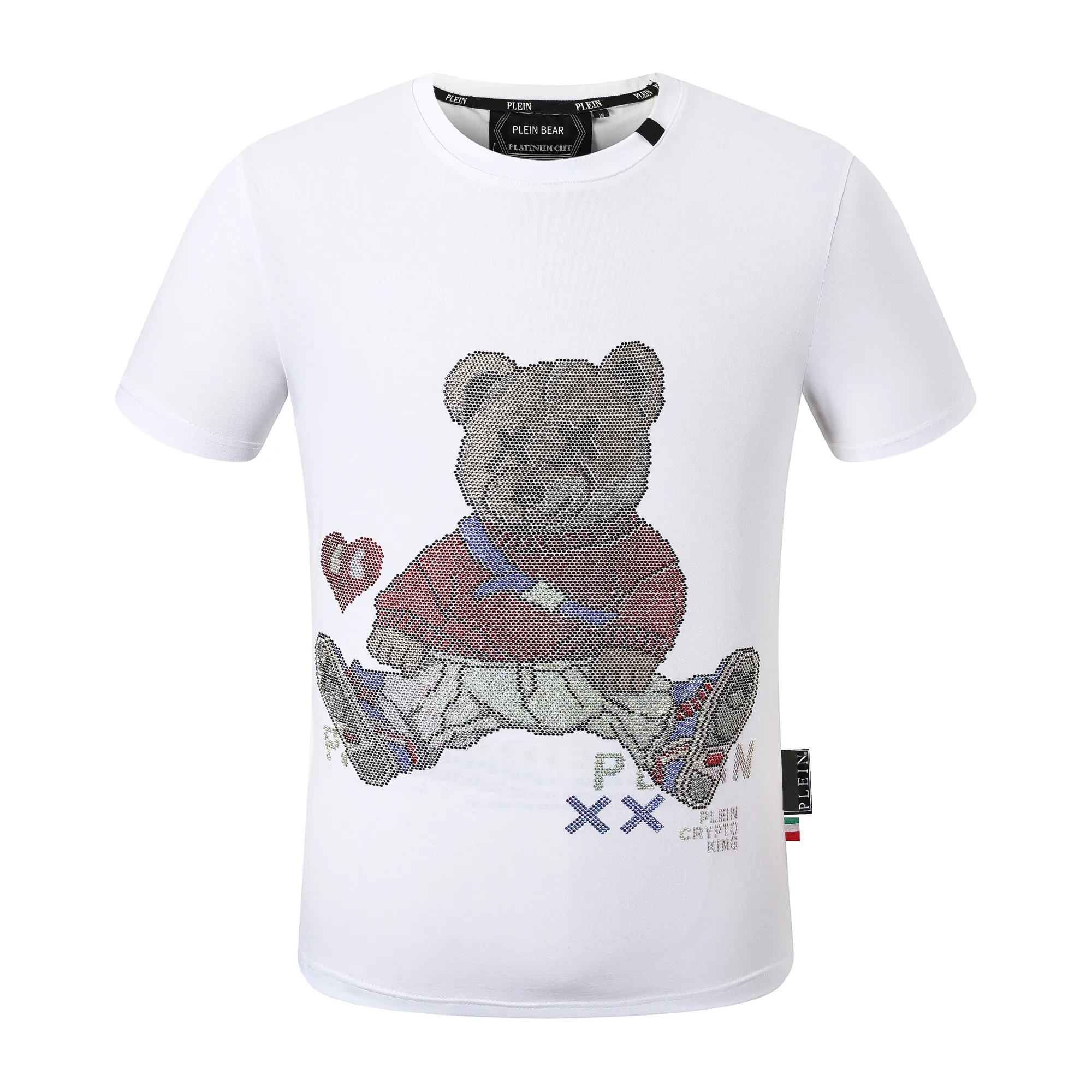 PLEIN BEAR T SHIRT Mens Designer Magliette Abbigliamento di marca Strass PP Teschi Uomo T-SHIRT GIROCOLLO SS SKULL Maglietta Hip Hop Top Tees 16559