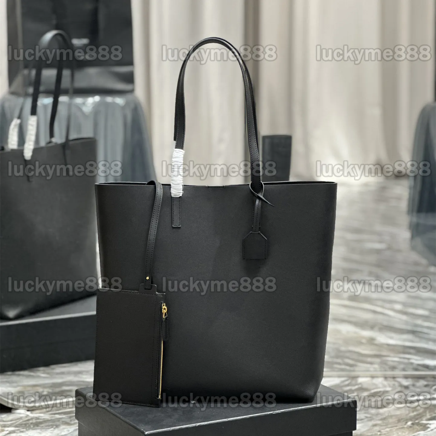 10A Miroir Qualité Designers Femmes Shopping Sac Fourre-Tout En Cuir Véritable Composite Sacs Cuir De Vache Noir Sac À Main Luxurys Poignée Sacs À Main Sac À Bandoulière Avec Petite Pochette À Fermeture Éclair