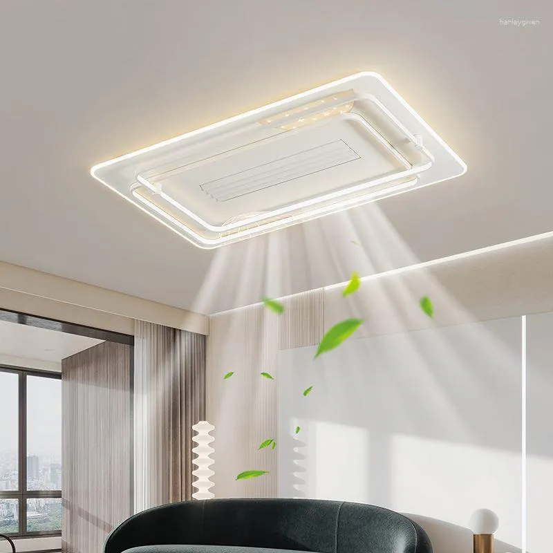 Plafonniers Lampes de ventilateur sans lame invisibles modernes avec télécommande Lumière LED Éclairage intérieur Chambre Salon