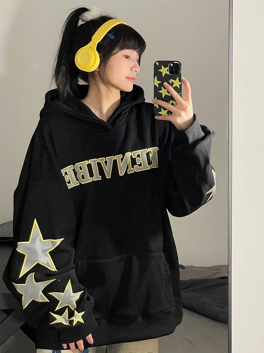 Men's Hoodies Sweatshirts Y2K Star Print Pullover Harajuku Fashion Oversize Men Kawaii Kpop Hip Hop Punk Coat Comfortable Sweatshirt 2023 230725