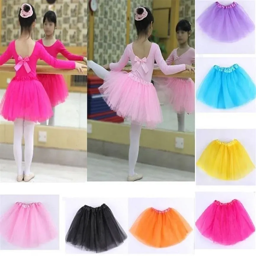 18 cores de qualidade superior doces cor crianças saia tutus vestidos de dança macio tutu vestido saia de balé 3 camadas crianças pettiskirt roupasZZ