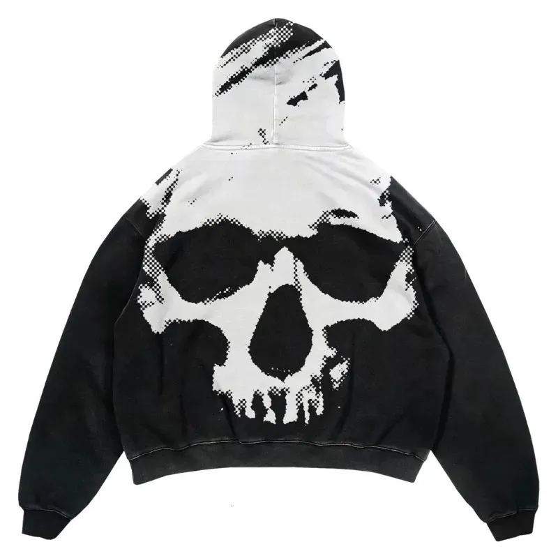 Retro Devil Skull Print Skull Hoodie For Men Y2K Harajuku Loose Fit Sweatshirt For High Street Hip Hop And Casual Wear Style 230726 From Mang02 Vendor 21.43 DHgate.Com