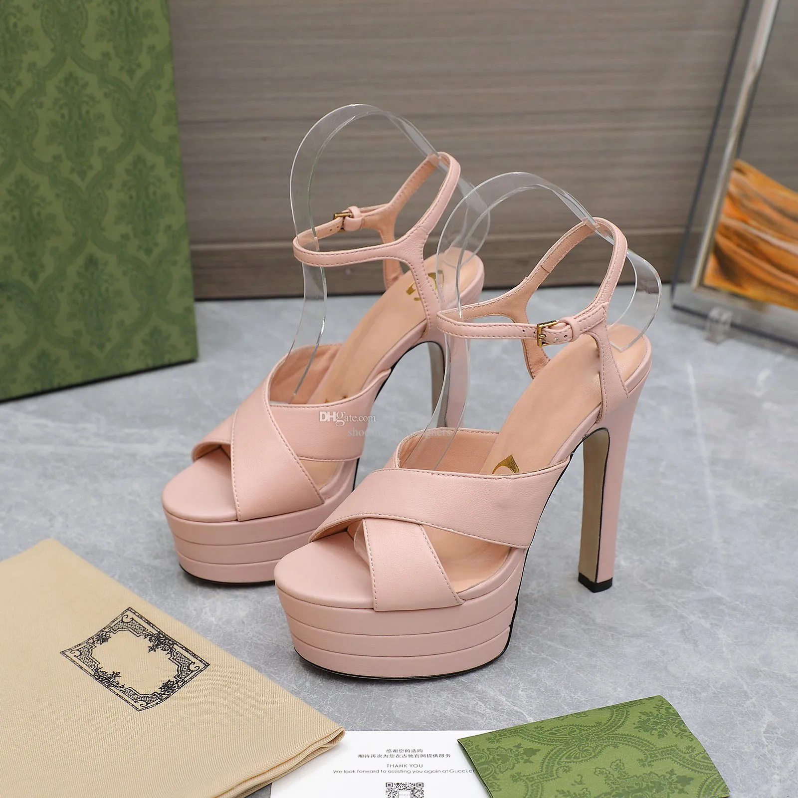 New Angel Sandals Plate-forme escarpins talons blocs épais Bretelles croisées orteil créateurs de luxe pour femmes semelle en cuir chaussures de soirée chaussures d'usine Taille 35-42