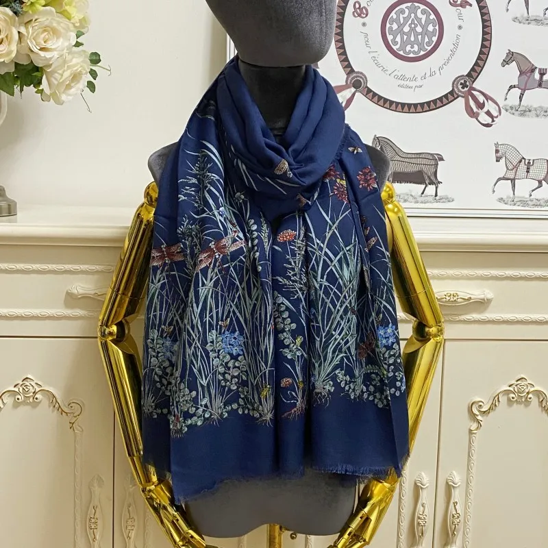 Sciarpa Donna Chiffon Verde Scuro Con Stampa Floreale – Morbida E Leggera