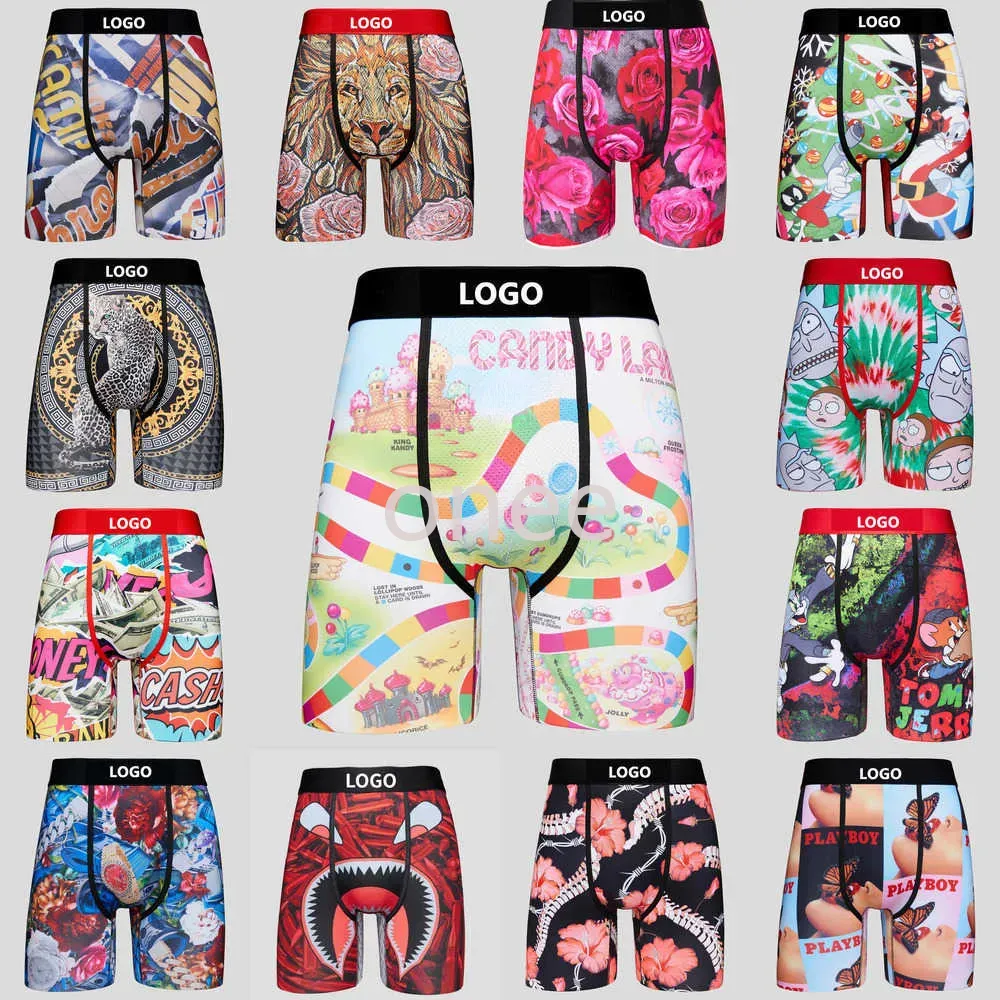 Roupas de grife Shorts de boxe masculinos Roupa íntima de secagem rápida Respirável Shorts de banho masculinos estampados Estilo Hip Hop Roupa íntima de moda