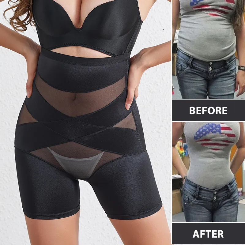 Damen Shapers Frauen Hohe Taille Trainer Sexy Body Shaper Höschen Bauch Bauch Kontrolle Korsett Bauch Abnehmen Shapewear Gekreuzte Gürtel Unterwäsche 230726