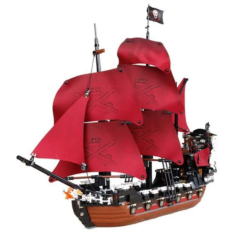 Blocs Double Elephant 6001 Caribbean Pirate Ship 80034 Queen Annes Revenge 180047 Blocs 16009 Piece Toy T230726