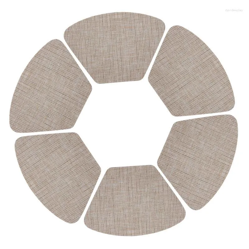 Table Mats PVC Fan Cushion Linen Woven Western Food Non-slip Non-ironing Plate Placemats For Coasters