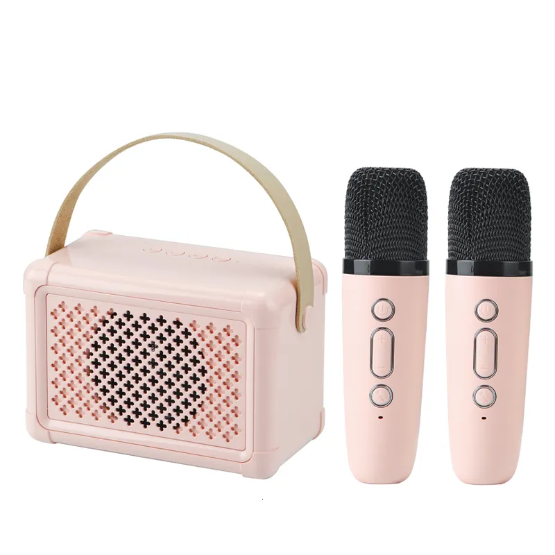 Microphones Mini Karaoke Machine Portable Bluetooth Speaker with Microphone Set Portable Handheld Karaoke Mics Speaker Machine for Kids 230725