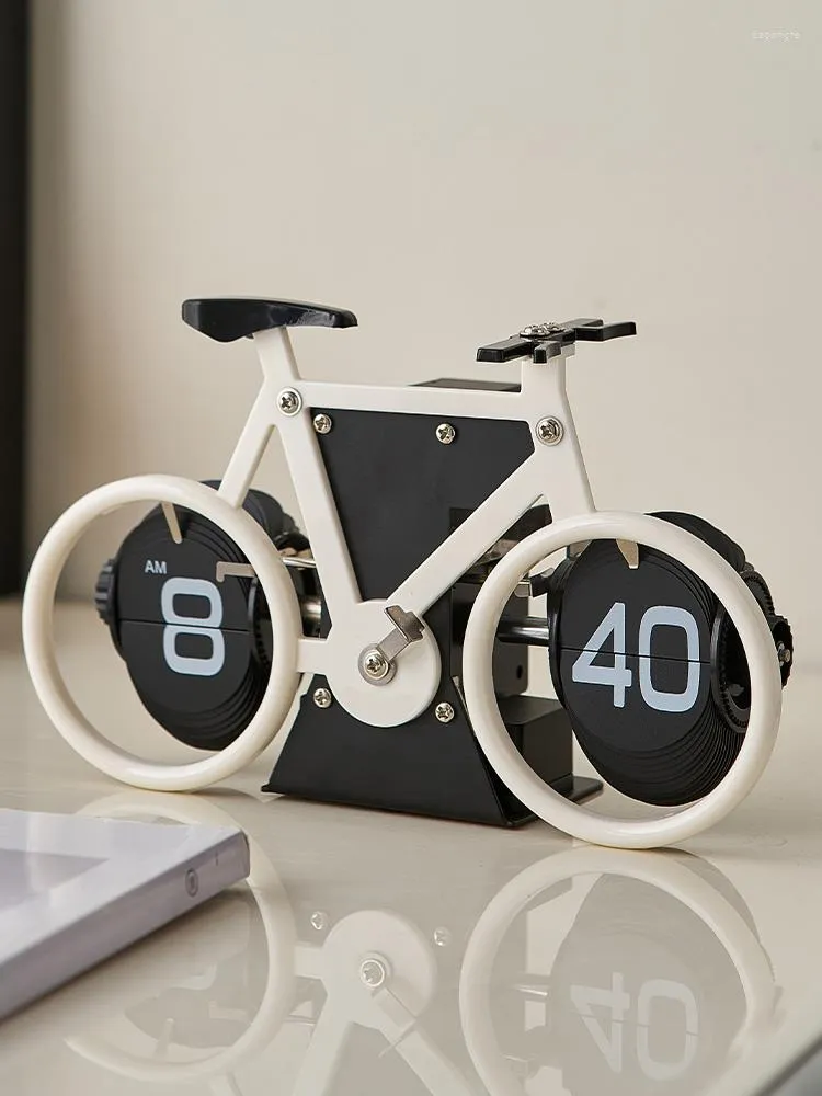 Bordsklockor sovrum klocka kreativ cykel sida vände tv skåp dekorativa ornament hem tillbehör kontor skrivbord digital digital