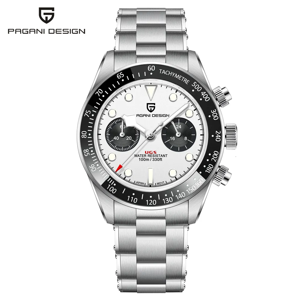 Другие часы PAGANI DESIGN Мужские часы Хронограф Panda Retro Sport Роскошные кварцевые часы для мужчин Сапфировое стекло 10 бар Водонепроницаемое наручное 230725
